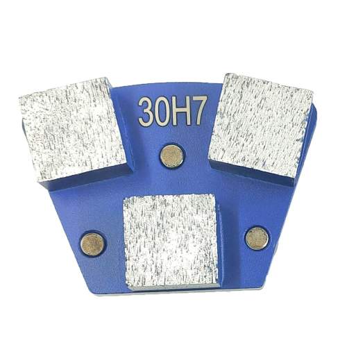  M6 threaded scew hole trapezoid metal grinding pad with three square segments