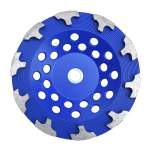 7/8-5/8 Non-Threaded ACTINTOOL 7 24 Segments Turbo Grinding Cup Wheel for Granite Marble Concrete